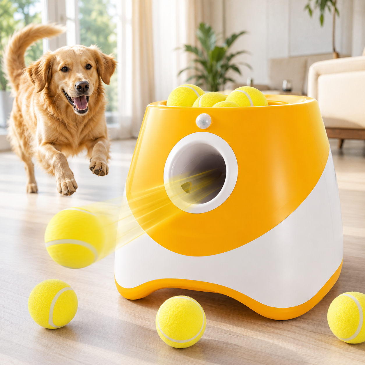 Automatic Dog Ball Launcher with 5 ETPU Balls