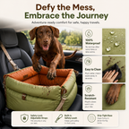 Dog Car Booster Bed – Waterproof Travel Seat with Safety Straps
