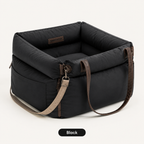 Dog Car Booster Bed – Waterproof Travel Seat with Safety Straps