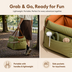 Dog Car Booster Bed – Waterproof Travel Seat with Safety Straps