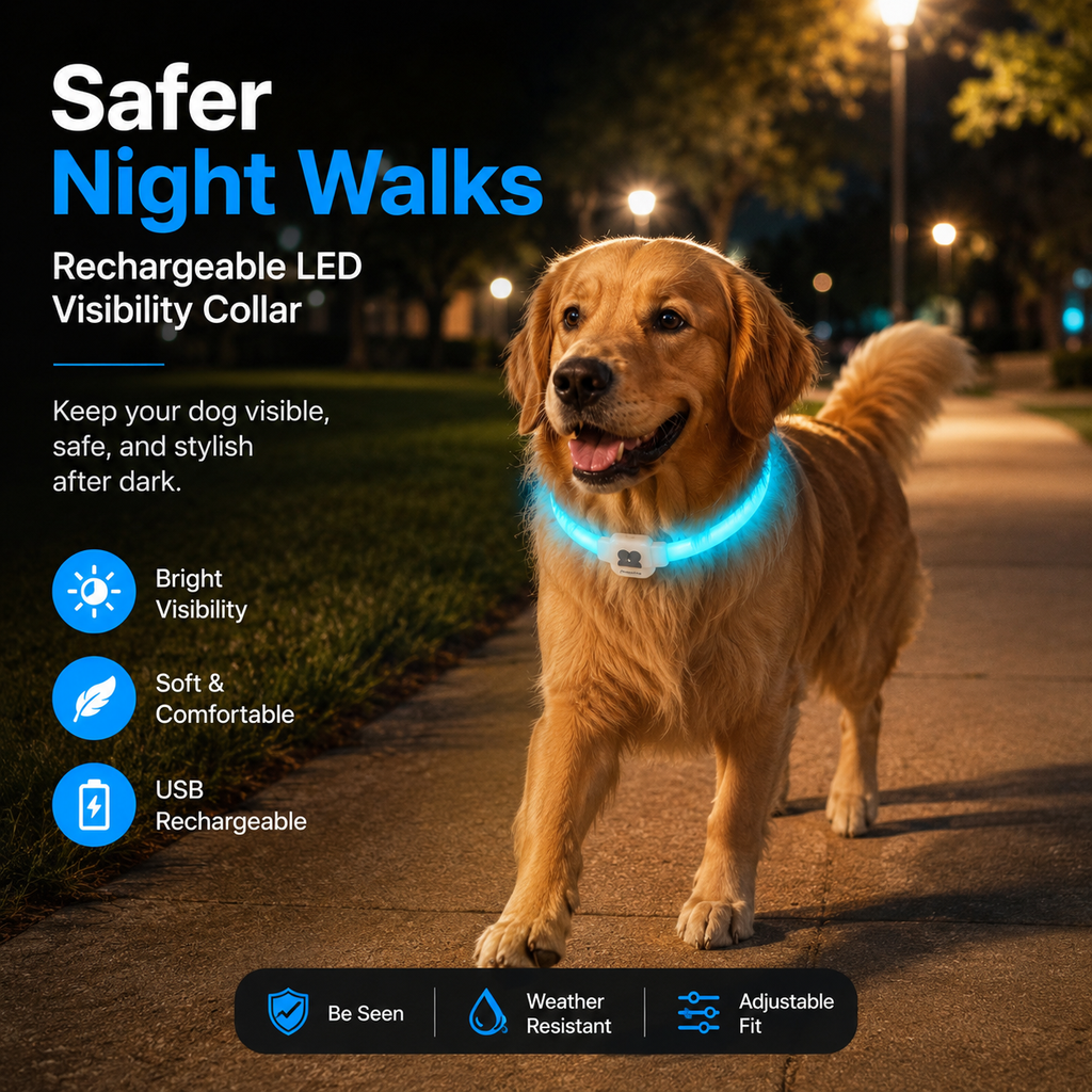 Collar LED Moonlight de Visibilidad para Perros